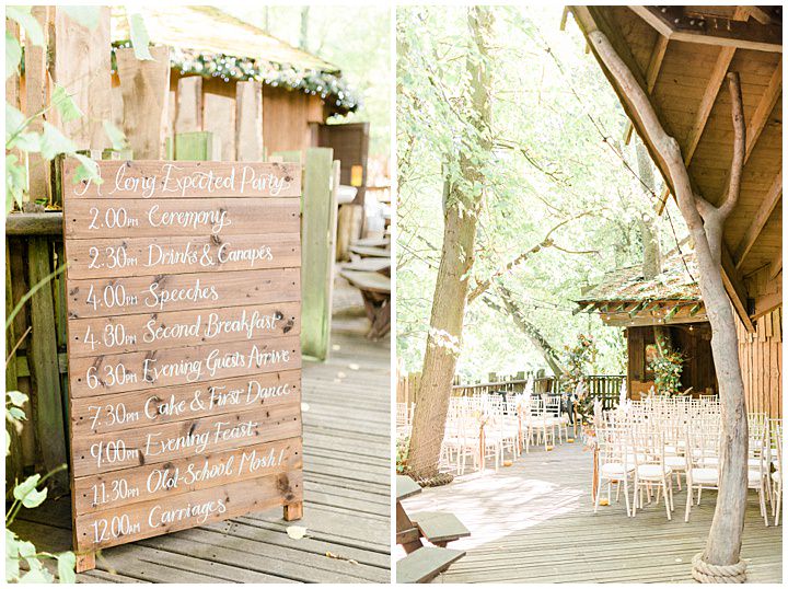 Alnwick Treehouse outdoor ceremony and decorations