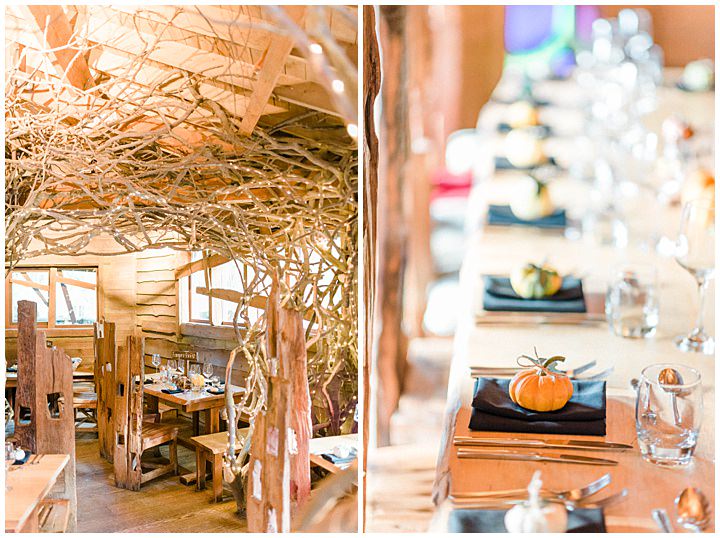 wedding photography of dining room at alnwick gardens treehouse