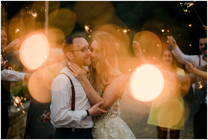 couple with sparklers 