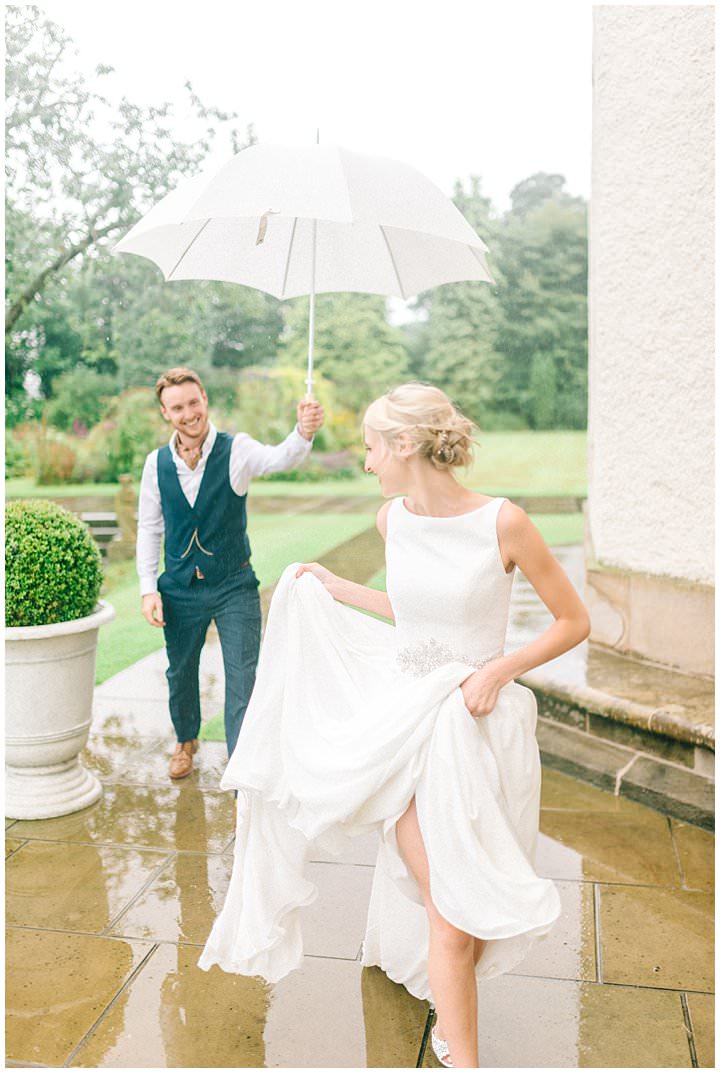 North Yorkshire wedding couple on a rainy day
